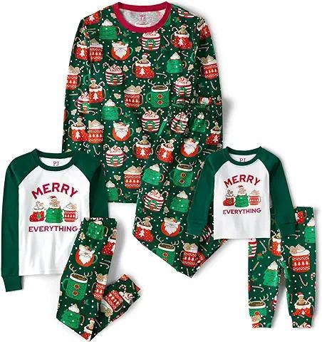 The Children's Place Kids' Family Matching, Festive Christmas Pajama Sets, Cotton